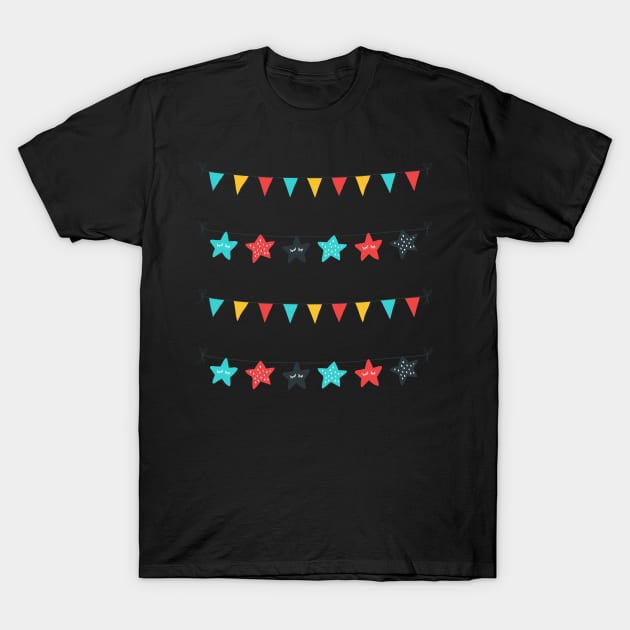4pcs Multicolor Pennant Banners T-Shirt by broadwaygurl18